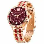 Morden GEN 12 Newly Launched Biggest Display Luxury Stainless Steel Smartwatch with Bluetooth Calling, Voice Assistant & 100+ Sports Modes AMOLED Display Smart Watch for Women & Girls-Red