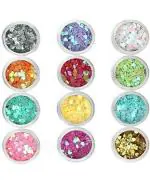 WorldWesties Nail Glitter Heart Shape Nail Art Flakes Festival Glitter Colorful Chunky Glitters for Hair Face and Eye Make Up 12 Colors Heart Shaped 12 Boxes