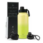 Solara Lime Green Stainless Steel Hot And Cold Water Bottle, 1 L