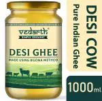 Desi Cow Ghee 1-Liter Hand Made by Traditional Method - Rich in Taste & Aroma