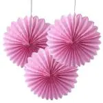 Jagmag Pink Tissue Paper Fan Decoration, 30 cm (pack of 3)