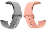 Black Lovies Grey, Pink Silicone Smart Watch Strap For Fire Bolt Almighty Bsw013 (Pack Of 2)