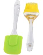 Wofier Reusable Silicone Spetula With Kitchen Silicone Flat Oil Brush For Cooking