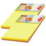 Lakeer Ruled Sticky Note Pad of 100mm X 150mm (4x6 inch) 100 Sheets Neon Color 4 Colors Sticks Securely, Removes Cleanly Pack of 2