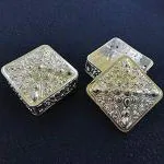 Madhuli Silver Plastic Traditional Style Mukhwas Box Dry Fruits Box (2 Pcs)