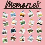 CVANU Memories MDF Cutout Photo Display Wall Hanging with Clips & Rope for Wall Decor