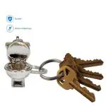 StealODeal Silver Stainless Steel Car And Bike English Toilet Seat Key Chain