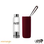 Fuze Detox Glass bottles with Removable Tea and Fruit Infuser 500 ML(Red)