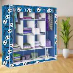 BE MODERN 12 Shelves Before Christmas Print Carbon Steel Collapsible Wardrobe (Finish Color -21_BLUE, DIY(Do-It-Yourself))