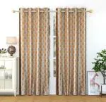 Dc Decastle 243 cm (8 ft) Polyester Room Darkening Door Curtain (Pack Of 2) (Printed, Brown)