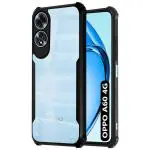 Fashionury Shockproof Crystal Clear Back Cover Case for Oppo A60 4G | 360 Degree Protection | Protective Design | Transparent Back Cover Oppo A60 4G (Black Bumper)