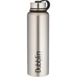 Dubblin Turbo Premium Stainless Steel Double Wall Vacuum Insulated BPA Free Water Bottle, Sports Thermos Flask Keeps Hot 12 Hours, Cold 24 Hours (Silver,1100 ML)