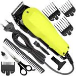 QGS Men Powerful Adjustable Titanium Wired High Quality Fully Waterproof Hair Clipper Beard Moustache Trimmer 7 Length Settings 9W Shaver Cutter Cleaner Electric Razor