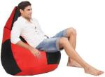 ORKA Jumbo Tear Drop Bean Bag Cover (Without Beans) (Red, Black) (Pack of 2)