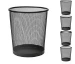 Lakeer Recycling Open Top Mesh Dustbin Trash Can Wastebasket, Dust Bin Without Lid, Round Metal Mesh Waste Basket for Home, Office, Medium 28 cm, Pack of 5