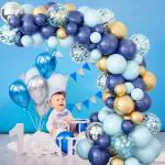 RG Accessories Blue Solid Balloons Combo For Birthday Anniversary Party Decoration (Pack Of 40)