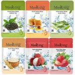 Masking Beauty Facial Sheet Mask for Skin Glowing, Brightening, Regeneration and Calming Face Sheet Mask with Real Extracts ideal for women & Men (Combo of 6 Pack)