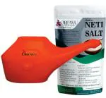 OREAYU Durable Unbreakable Plastic Jal Neti Pot/lota for Sinus Congestion With 200gm Neti Salt (Pack of 1-Orange)