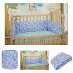 DearJoy Baby Crib Bedding Bumper Bunny Print Nursery Crib Bumper Bundle for Infant Safety and Comfort- Blue