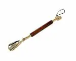Skywalk Metal Solid Brass Shoe Horn with Mahogany Wooden Handle and Brass Horse's Head, 16 Inch Long
