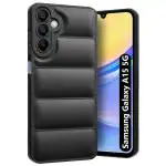 Fashionury Back Cover for Samsung Galaxy A15 5G | Compatible for Samsung A15 5G Back Cover | Matte Soft Case | Liquid Silicon | Puff Case for Samsung Galaxy A15 5G with Camera Protection | (Black)