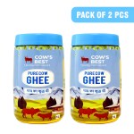 Cow's Best Pure Cow Ghee 1 L | Pure & Natural Desi Golden Yellow Danedar Ghee | 1L Jar | Pack of 2