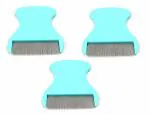 Emily Pets Stainless Steel Teeth Lice Comb, Very effective for Head Lice and Nit Lice remover tool for Dogs Pet Dog (Blue, Pack of 3)