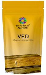 Sri Kanchan Agarbatti Ved Premium Incense Sticks | Pack of 1, 140GM | 100% Herbal | With Free Bag