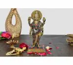 Idol Collections Multicolor Brass Dhanvantari The Physician Of Gods Statue, 8 Inch