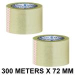 VCR Self Adhesive Transparent Cello Tape - 300 Meters in Length - 72mm / 3
