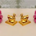 CRAFTAM Metal Swan Shape Sindoor Box Sindur Dani Kumkum Box for Wedding Gift (2 Pcs)