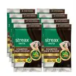 Streax Dark Brown Shampoo Hair Colour, 15 Ml (Pack Of 8)
