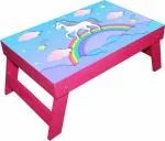 Enigmatic Woodworks Kids Study/Laptop Table Size L18XB12XH6 Inches (Pink Rainbow Unicorn)