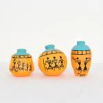 Artysta Warli Vase Series - 1 Terracotta Vase (3.2 inch, Yellow)