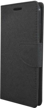 COVERBLACK Artificial Leather::Rubber Flip Cover Compatible model for Samsung Galaxy J2 Ace - Black
