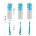 RedCrush Plastic Multipurpose Kitchen Long Bottle Cleaning Brush - Set Of 2 (Aqua Blue)