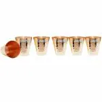 Prisha India Craft Copper hammered design Shot Glass for Ice-Cold Vodka Glass, Capacity 100 ML Each, 6 Pieces (Gold)