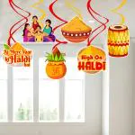 Zyozique Haldi Ceremony Decoration Kit | Haldi Ceremony Theme Swirls For Decorations (Pack Of 6)