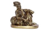 Kalarambh Brass Chatrapati Shivaji Maharaj Idol Murti Statue for Home Office Decor Gift Item Collectible Handicraft Art, Yellow, 3.3 x 2 x 3.1 Inch (L x W x H)