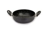 Kitchen Chef Black Aluminium Induction And Gas Stove Compatible Non Stick Deep Kadai Kadhai 24 cm 3 ltr