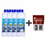 Taagror Super Wash Liquid Detergent For Top Load And Front Load Washing Machine With Free 1 Pouch Descaler/Washing Machine Cleaner 1 Lt (Pack of 4)