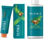 Yutika Rich Creme Hair Colour For Women 100 gm Ash Golden Blonde with hair developer 20 vol 150 ml (Pack OF 2)