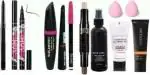 KA CAYLA Beauzy Eye and Face Makeup Puffs, 3in1 Mascara Set, Liner,Kajal,Fixer,Primer,Foundation