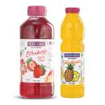 Manama Strawberry Whole Fruit Crush and Pineapple Crush | 750ML Each | Topping for Cakes, Pies and Shakes | Pack of 2