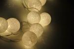 My Party Suppliers 16 LED White Christmas Decoration Cotton Ball String Light for Indoor Home Décor