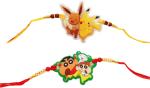 Kavim Kids Rakhi (Pikachu & Shinchan Kids Rakhi 2 Set)