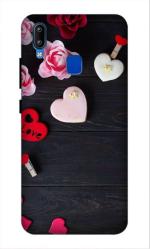 SARTOOLIYA Vivo Y91 Multicolor Plastic Flowers Wallpaper, Love Printed Water Proof Back Cover