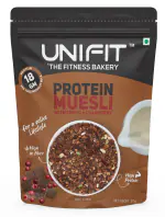 UNIFIT Protein Muesli Cereal with Chocolate and Cranberry for Healthy Breakfast High Protein -375g