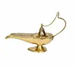 Idol Collections Gold Brass Chirag Lamp Alladin Ka Showpiece For Office Home Decor Gifting Golden, 8 Inch