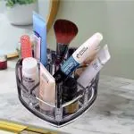 Storia Lipstick Organizer Makeup Storage Holder Box Heart Shape Display Case Cosmetic Organizer Stand For Nail Polish, Brushes, Lipstick Makeup Organizer, Countertop For Bedroom And Bathroom